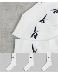 Набор из 3 пар белых носков с логотипом стандартной длины Reebok