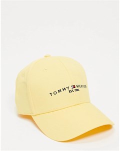 Желтая кепка с логотипом Tommy hilfiger
