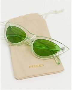 Зеленые солнцезащитные очки кошачий глаз Pieces