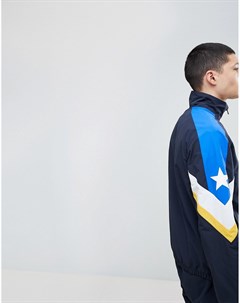 Темно синяя спортивная куртка в стиле колор блок 10006473 A02 Converse