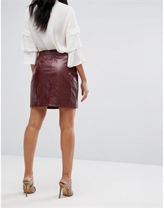 Виниловая мини юбка на молнии Vero moda