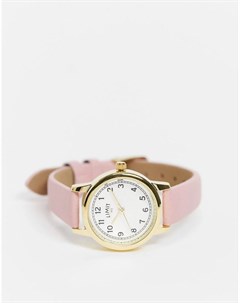 Женские часы с розовым ремешком из искусственной кожи и белым циферблатом Limit