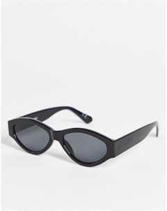 Круглые солнцезащитные очки в черной оправе с дымчатыми стеклами Asos design