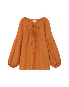 Свободная оранжевая блузка из хлопка и шелка Gerard darel