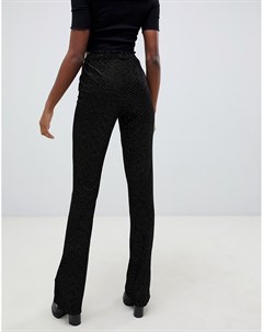 Расклешенные бархатные брюки в горошек Glamorous tall