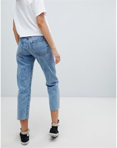 Укороченные джинсы прямого кроя с необработанными краями Pull & bear