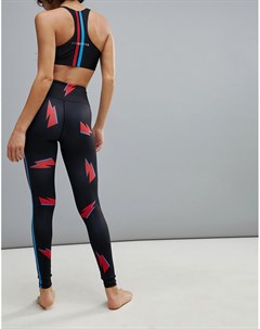 Леггинсы с принтом в виде молний Pop Active by Poprageous