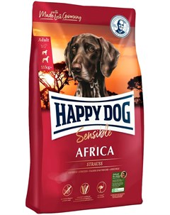 Supreme Africa Sensible Nutrition для взрослых собак всех пород при аллергии со страусом и картофеле Happy dog