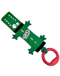 Игрушка для собак Крокодил с пищалкой веревкой и резиновым кольцом Gigwi