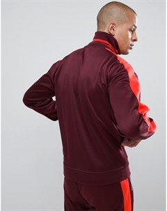 Бордовая спортивная куртка с полосками по бокам co ord S Roots Diesel