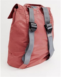 Розовый нейлоновый рюкзак с откидным клапаном и светоотражающим логотипом Mi-pac