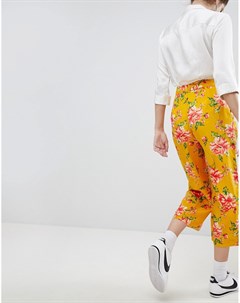 Брюки с широкими штанинами и цветочным принтом в винтажном стиле Neon rose