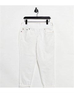 Белые джинсы в винтажном стиле с посадкой под животиком Topshop maternity