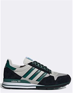 Серые кроссовки с зеленой отделкой ZX 500 Adidas originals