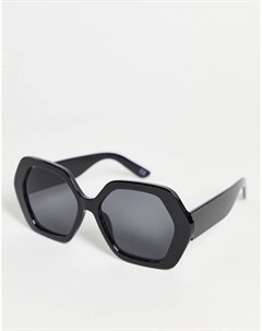 Черные солнцезащитные очки с крупной шестиугольной оправой в стиле 70 х Recycled Asos design