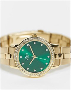 Женские часы с золотистым браслетом и зеленым циферблатом Limit