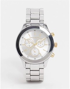 Серебристые часы браслет с золотистой разметкой Asos design