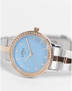 Женские часы с металлическим браслетом разных цветов и голубым циферблатом Limit