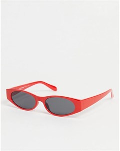 Красные узкие солнцезащитные очки овальной формы Aj morgan