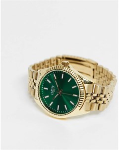 Золотистые часы браслет с зеленым циферблатом в стиле унисекс Limit