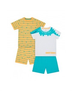 Пижамы Крокодильчик 2 шт желтый бирюзовый белый Mothercare