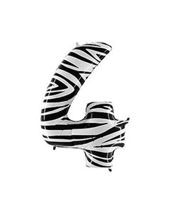 Шары Цифра г 4 40 zebra Grabo