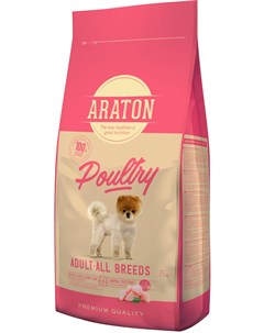 Dog Adult Poultry для взрослых собак всех пород с мясом птицы 15 кг Araton