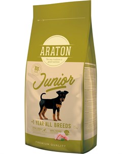 Dog Junior для щенков всех пород с мясом птицы 15 кг Araton