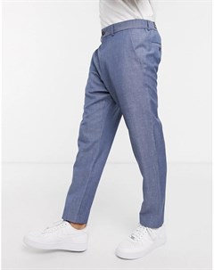 Синие льняные укороченные брюки Esprit