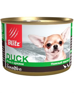 Sensitive для собак мелких пород паштет с уткой и цукини 200 гр х 24 шт Blitz