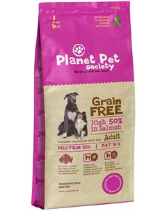 Grain Free Adult Dog Salmon беззерновой для взрослых собак всех пород с лососем 12 кг Planet pet