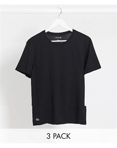 Набор из 3 черных футболок Lacoste