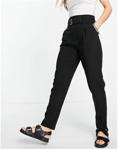 Черные строгие брюки с ремнем Pimkie