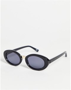 Круглые черные солнцезащитные очки с золотистой отделкой и черными линзами Asos design