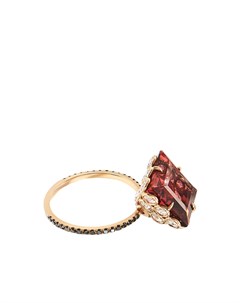 Кольцо из розового золота с бриллиантами и турмалином Lito