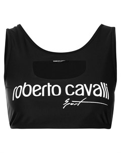 Укороченный топ RC Sport с логотипом Roberto cavalli