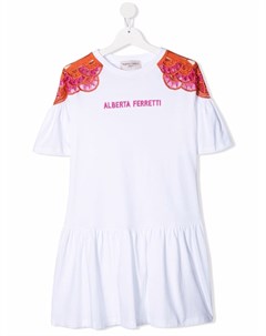 Платье футболка с кружевом Alberta ferretti kids