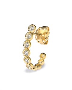 Серьга кольцо из желтого золота с бриллиантами Kimai