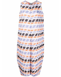 Плиссированное платье миди с геометричным принтом Issey miyake