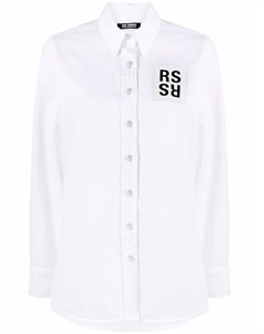 Джинсовая рубашка с нашивкой логотипом Raf simons