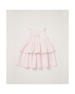 Платье многоярусное в полоску белый розовый Mothercare