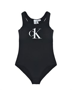 Черный купальник с белым логотипом детский Calvin klein