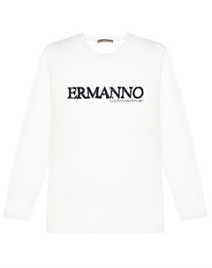 Белая толстовка с объемным логотипом детская Ermanno scervino