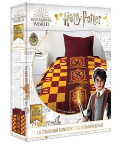 Комплект постельного белья Гарри Поттер Гриффиндор с наволочкой 50х70см 1 5 спальный Отк