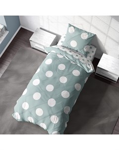 Комплект постельного белья Crazy Getup Blue circles с наволочкой 70х70см 1 5 спальный Отк