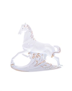 Статуэтка Лошадь и волна белый с золотом Royal classics