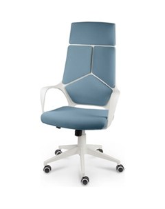 Кресло офисное IQ white plastic blue белый пластик голубая ткань Norden