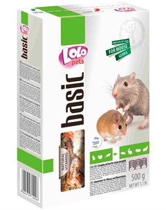 Basic корм для мышей и песчанок коробка 500 гр Lolo pets