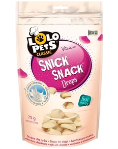 Лакомство Snick Snack витаминизированное для собак дропсы молочные 75 гр Lolo pets