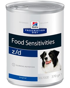 Hill s Prescription Diet Z d Food Sensitivities для взрослых собак при пищевых аллергиях 370 гр 370  Hill`s